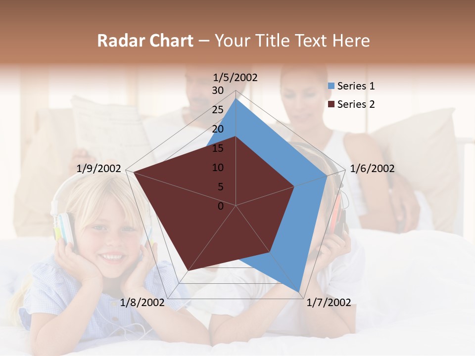 A Couple Of Kids Laying On Top Of A Bed PowerPoint Template