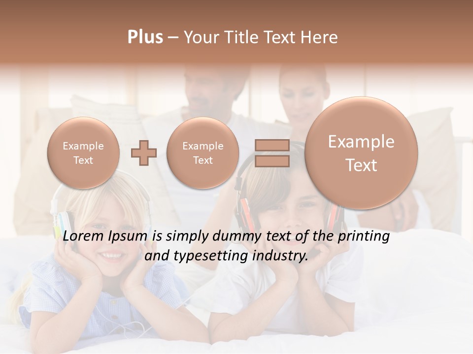 A Couple Of Kids Laying On Top Of A Bed PowerPoint Template