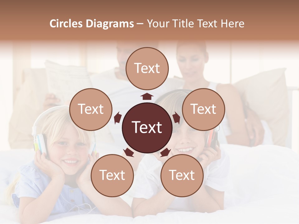 A Couple Of Kids Laying On Top Of A Bed PowerPoint Template