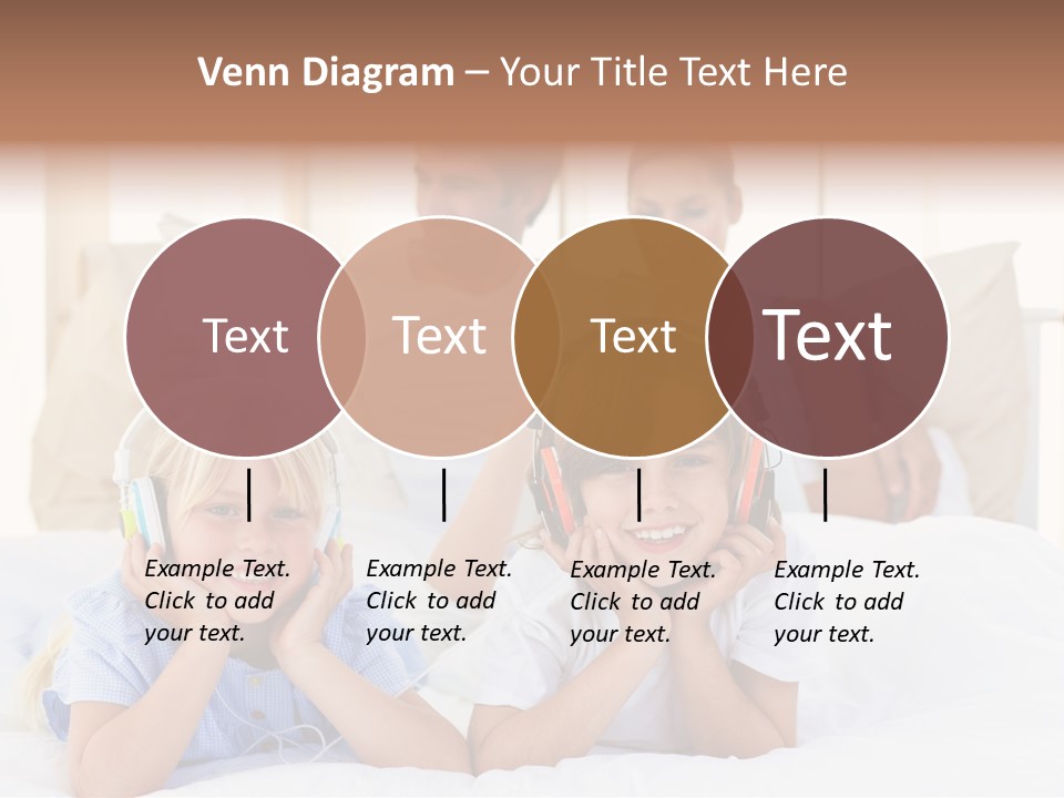 A Couple Of Kids Laying On Top Of A Bed PowerPoint Template