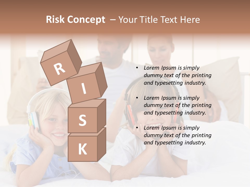 A Couple Of Kids Laying On Top Of A Bed PowerPoint Template