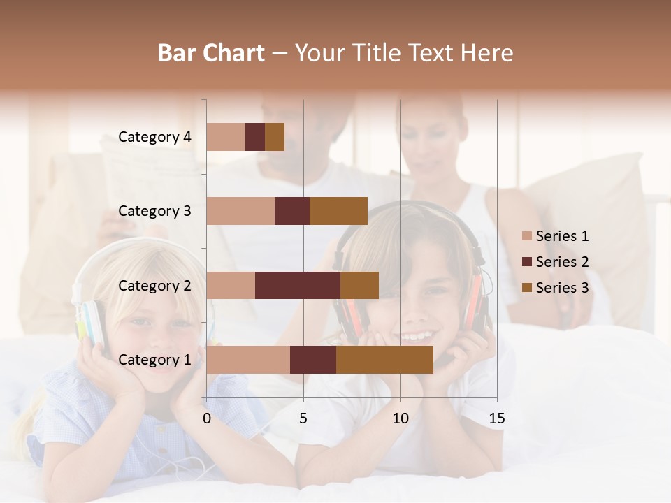 A Couple Of Kids Laying On Top Of A Bed PowerPoint Template