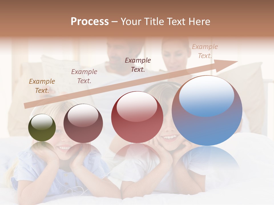 A Couple Of Kids Laying On Top Of A Bed PowerPoint Template