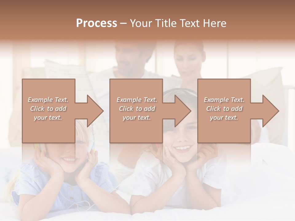 A Couple Of Kids Laying On Top Of A Bed PowerPoint Template