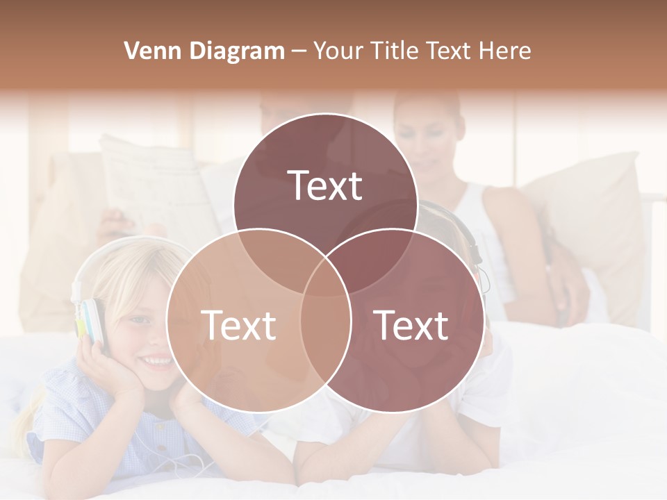A Couple Of Kids Laying On Top Of A Bed PowerPoint Template
