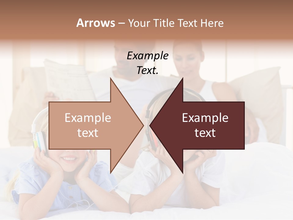 A Couple Of Kids Laying On Top Of A Bed PowerPoint Template