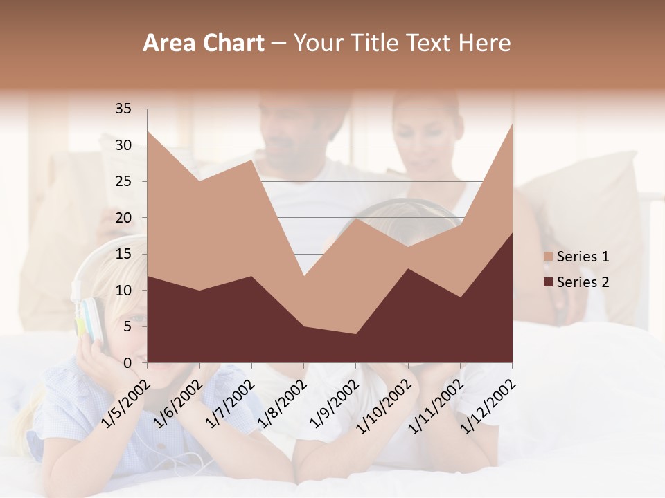 A Couple Of Kids Laying On Top Of A Bed PowerPoint Template