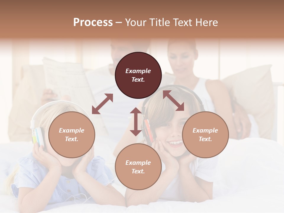 A Couple Of Kids Laying On Top Of A Bed PowerPoint Template