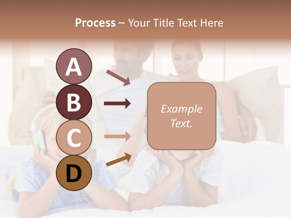 A Couple Of Kids Laying On Top Of A Bed PowerPoint Template