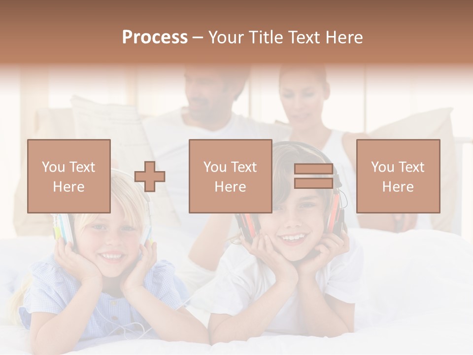A Couple Of Kids Laying On Top Of A Bed PowerPoint Template