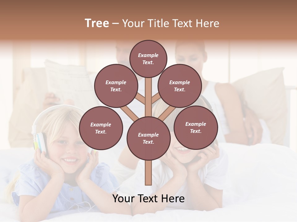 A Couple Of Kids Laying On Top Of A Bed PowerPoint Template