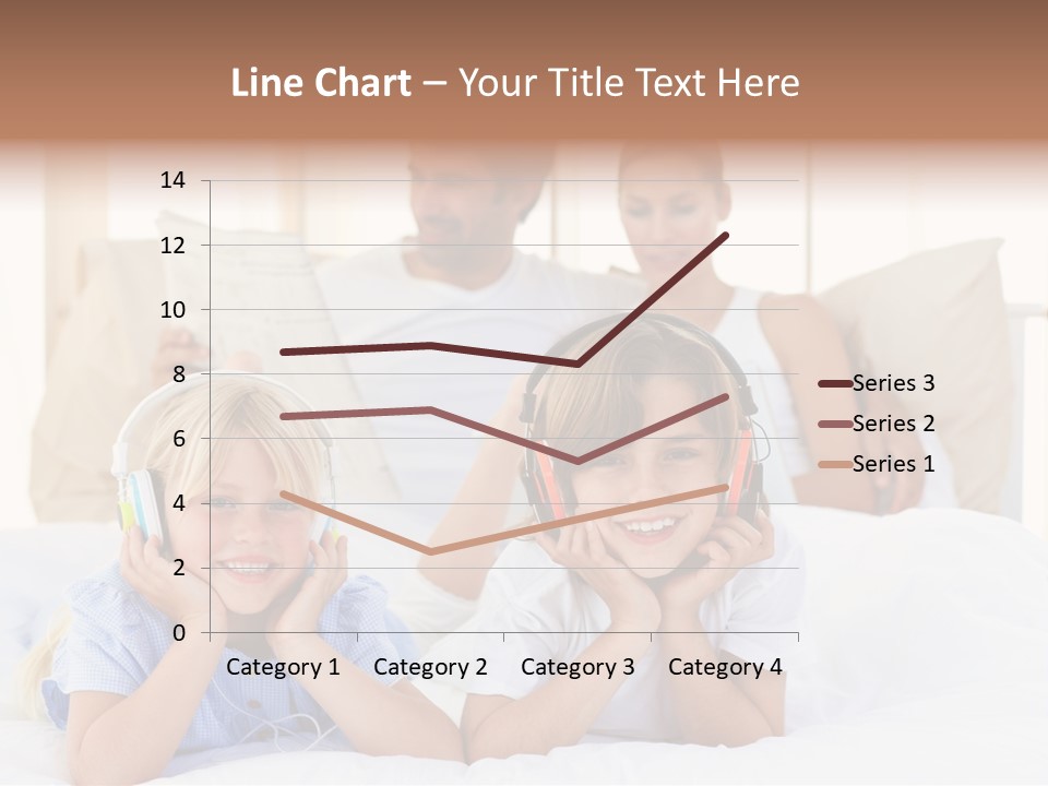 A Couple Of Kids Laying On Top Of A Bed PowerPoint Template