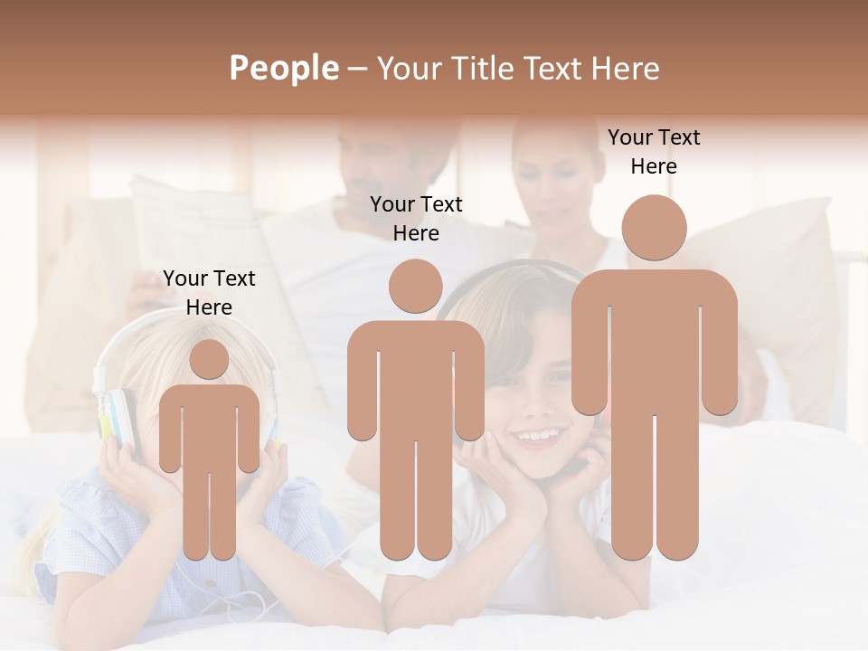 A Couple Of Kids Laying On Top Of A Bed PowerPoint Template