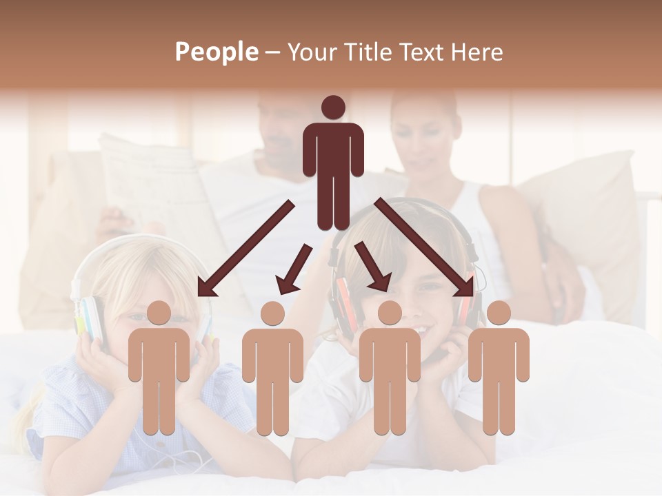 A Couple Of Kids Laying On Top Of A Bed PowerPoint Template