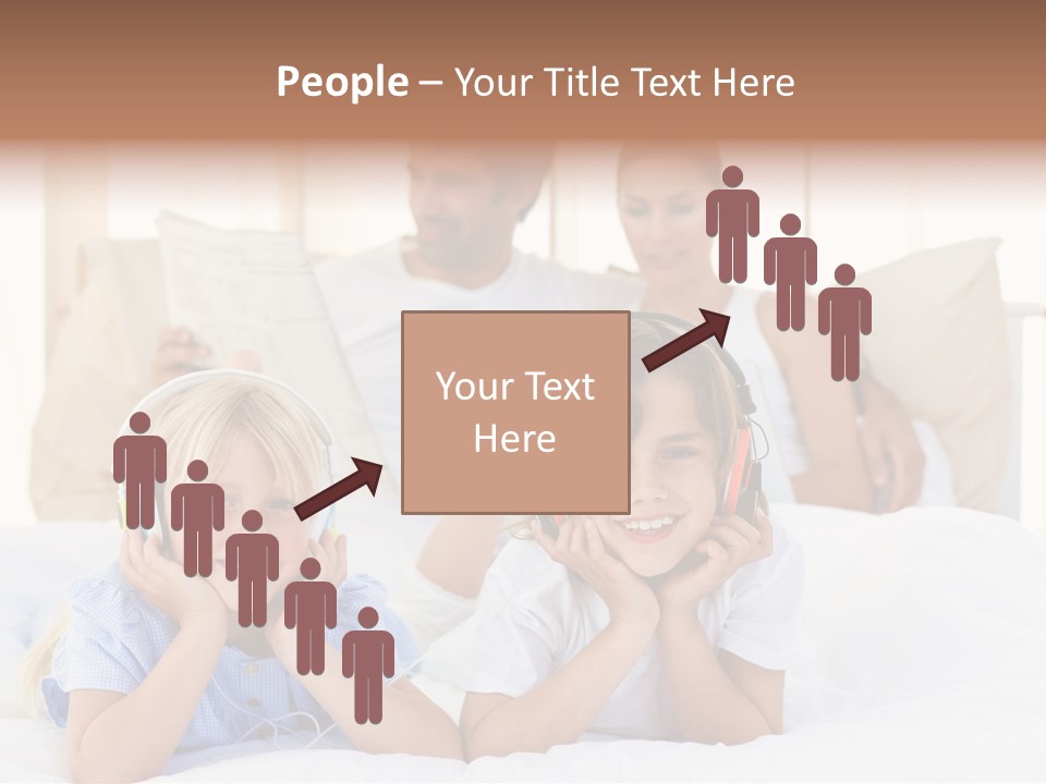 A Couple Of Kids Laying On Top Of A Bed PowerPoint Template