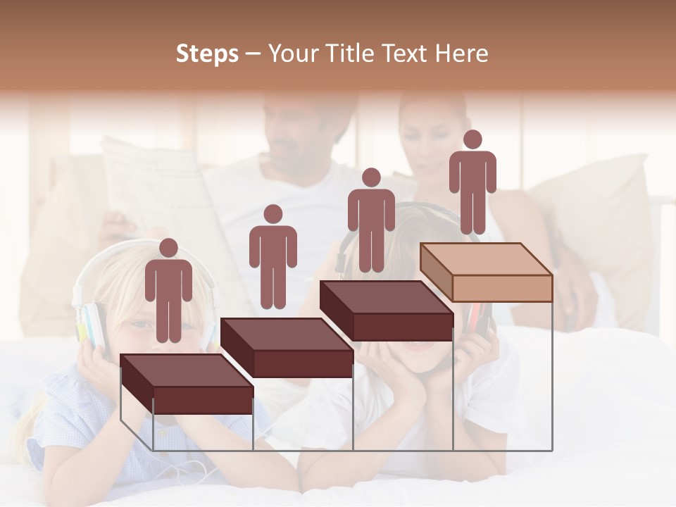 A Couple Of Kids Laying On Top Of A Bed PowerPoint Template