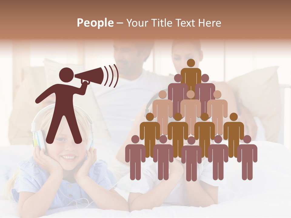 A Couple Of Kids Laying On Top Of A Bed PowerPoint Template