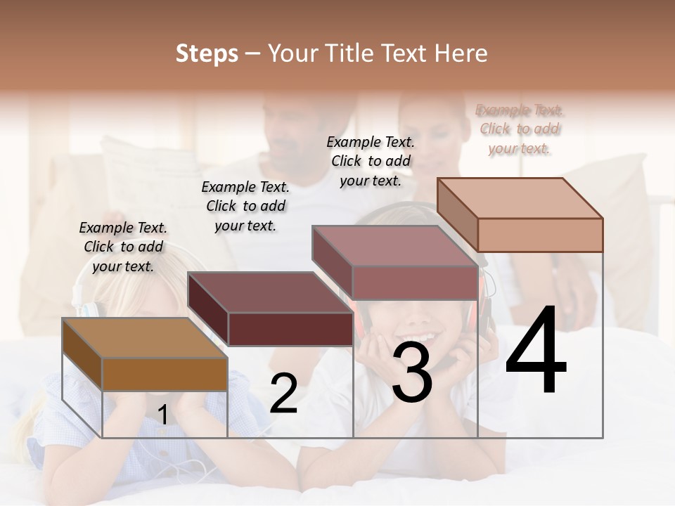 A Couple Of Kids Laying On Top Of A Bed PowerPoint Template