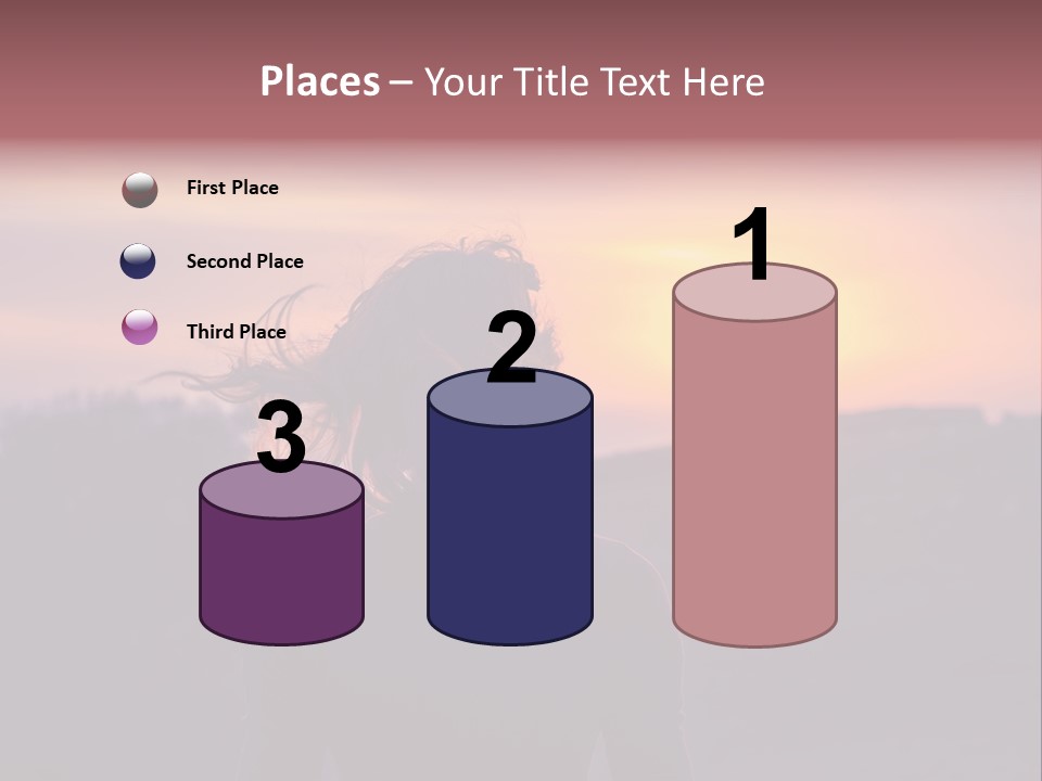 The Girl Looks At The Sunset PowerPoint Template