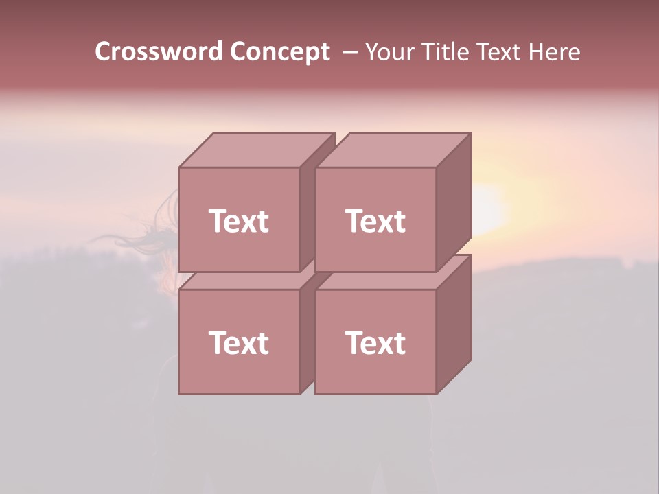 The Girl Looks At The Sunset PowerPoint Template