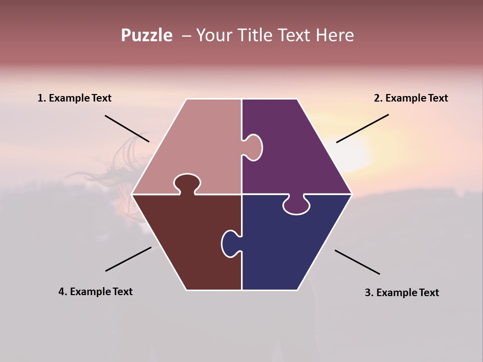 The Girl Looks At The Sunset PowerPoint Template