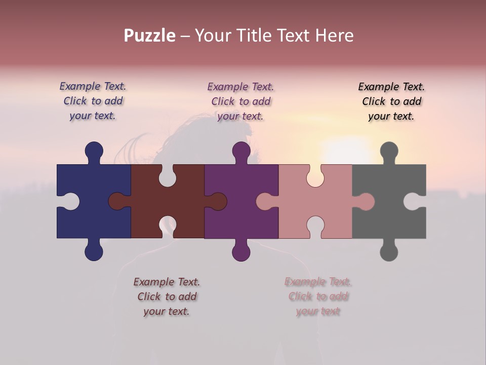 The Girl Looks At The Sunset PowerPoint Template