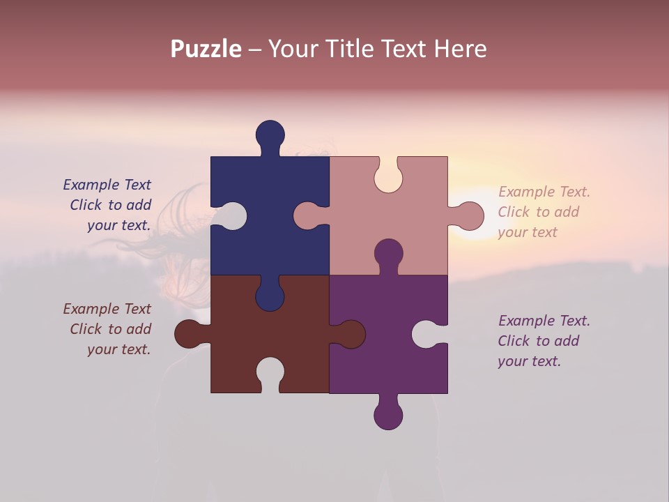 The Girl Looks At The Sunset PowerPoint Template