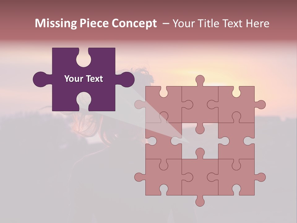 The Girl Looks At The Sunset PowerPoint Template