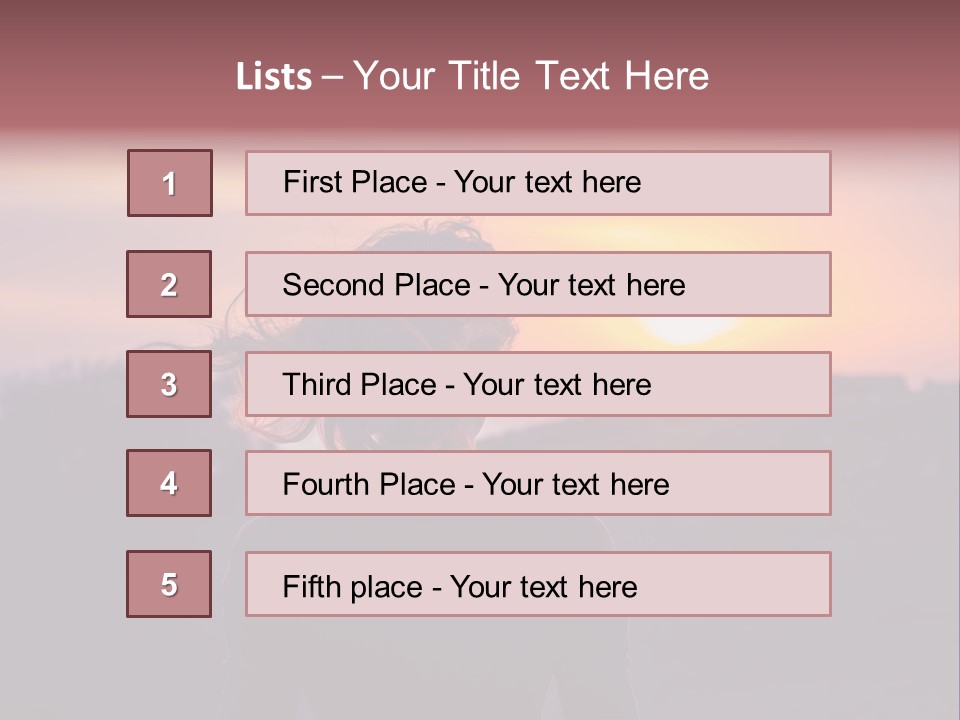 The Girl Looks At The Sunset PowerPoint Template
