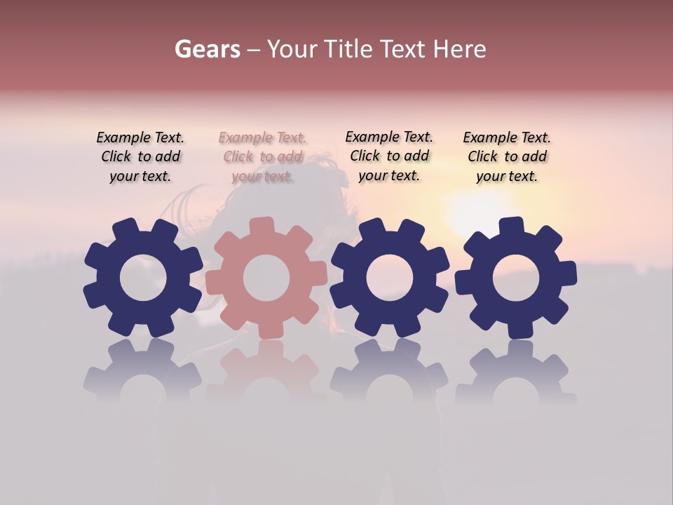 The Girl Looks At The Sunset PowerPoint Template