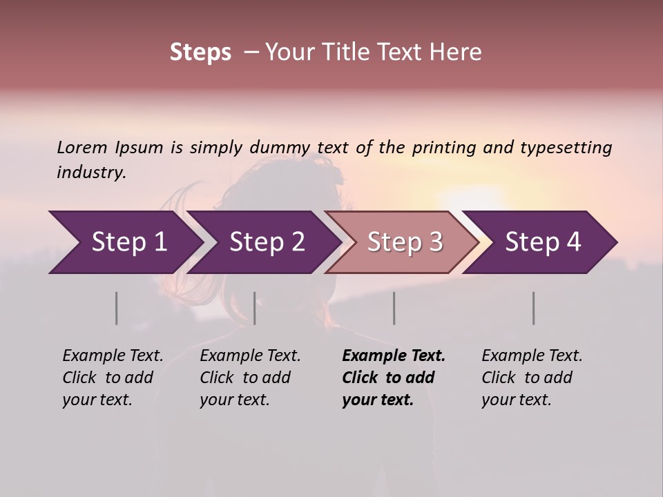 The Girl Looks At The Sunset PowerPoint Template