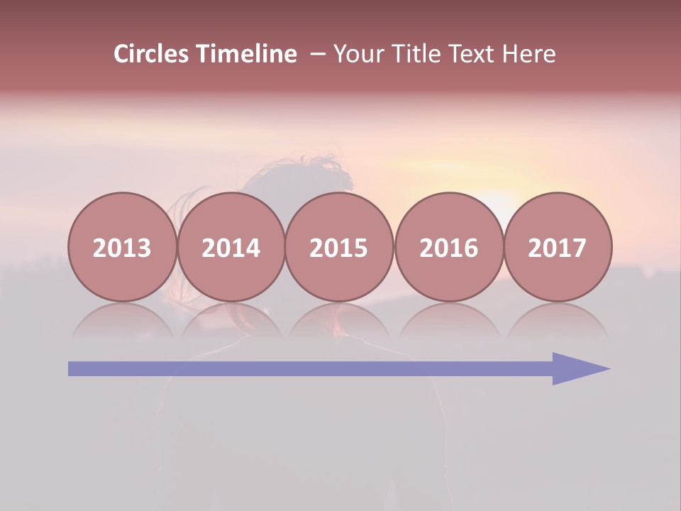 The Girl Looks At The Sunset PowerPoint Template