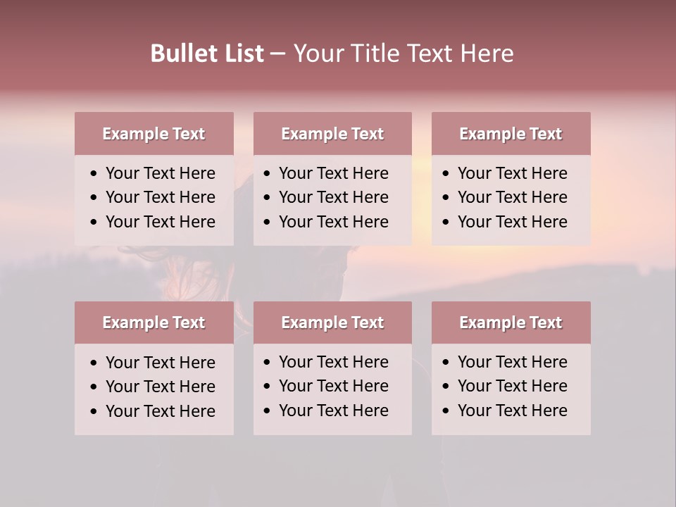 The Girl Looks At The Sunset PowerPoint Template