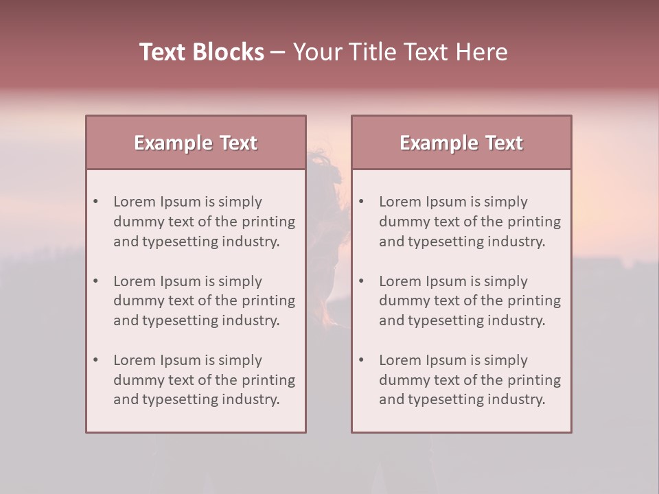 The Girl Looks At The Sunset PowerPoint Template