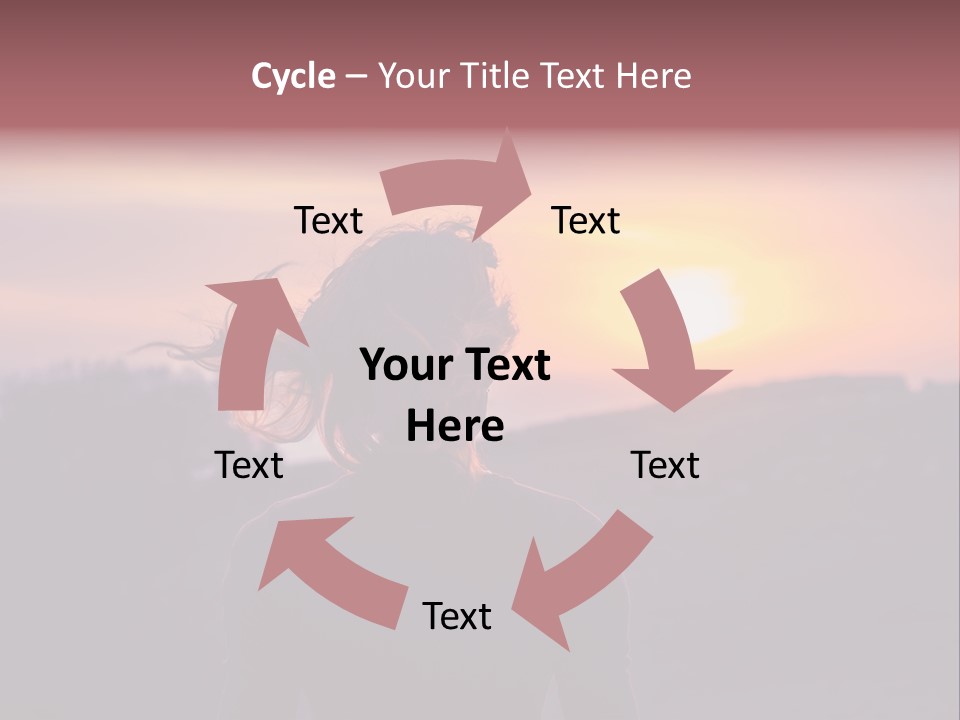 The Girl Looks At The Sunset PowerPoint Template