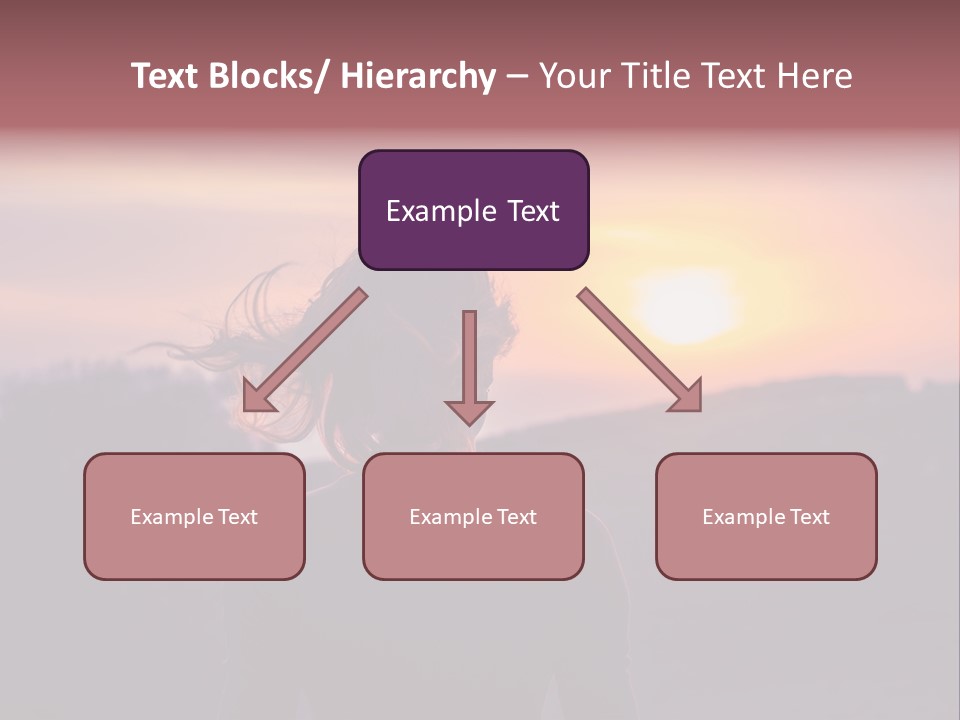 The Girl Looks At The Sunset PowerPoint Template