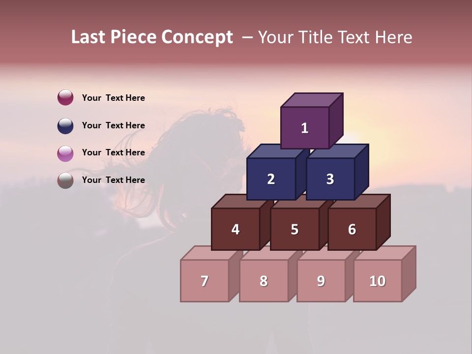 The Girl Looks At The Sunset PowerPoint Template