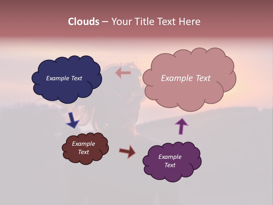 The Girl Looks At The Sunset PowerPoint Template