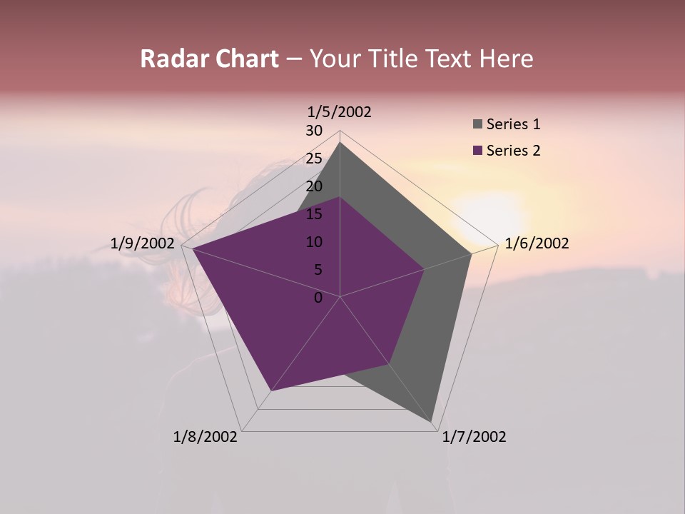The Girl Looks At The Sunset PowerPoint Template