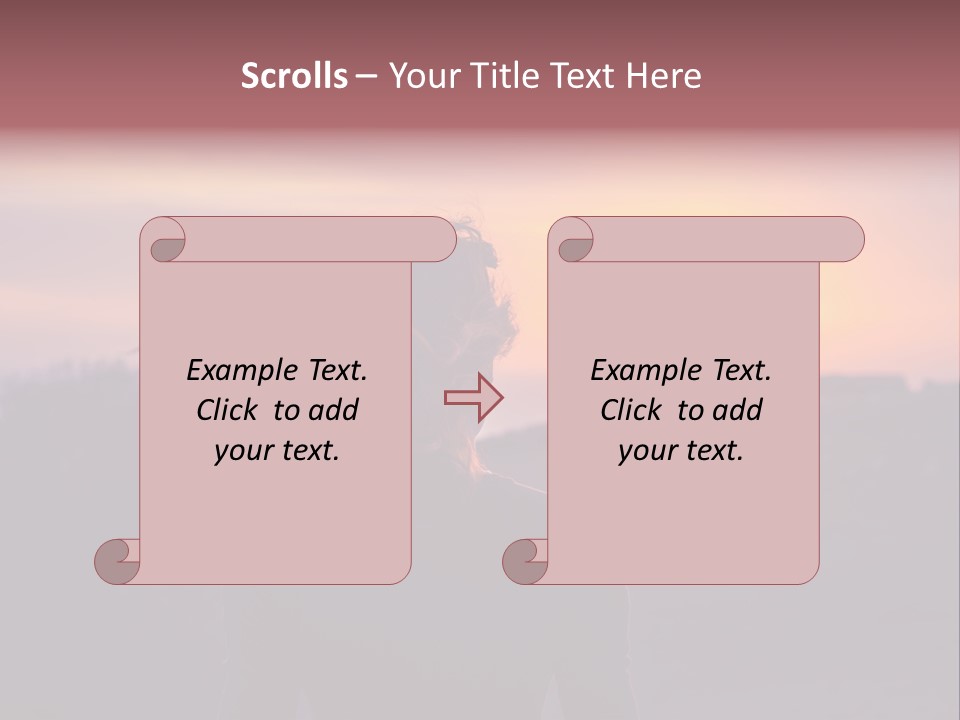 The Girl Looks At The Sunset PowerPoint Template