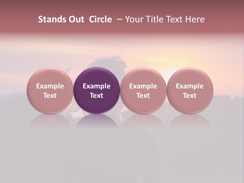 The Girl Looks At The Sunset PowerPoint Template