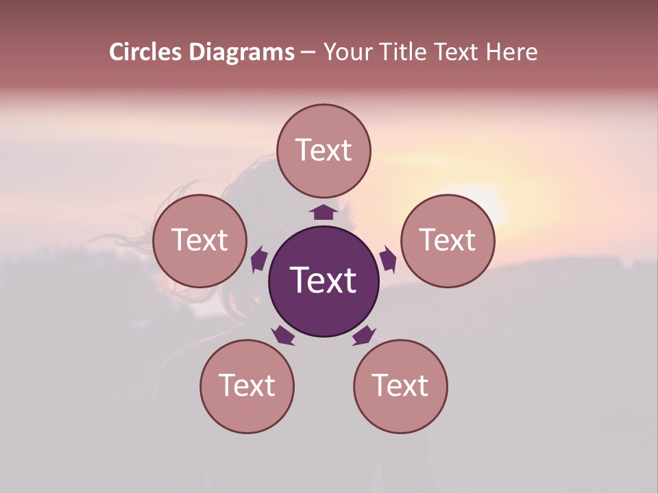 The Girl Looks At The Sunset PowerPoint Template