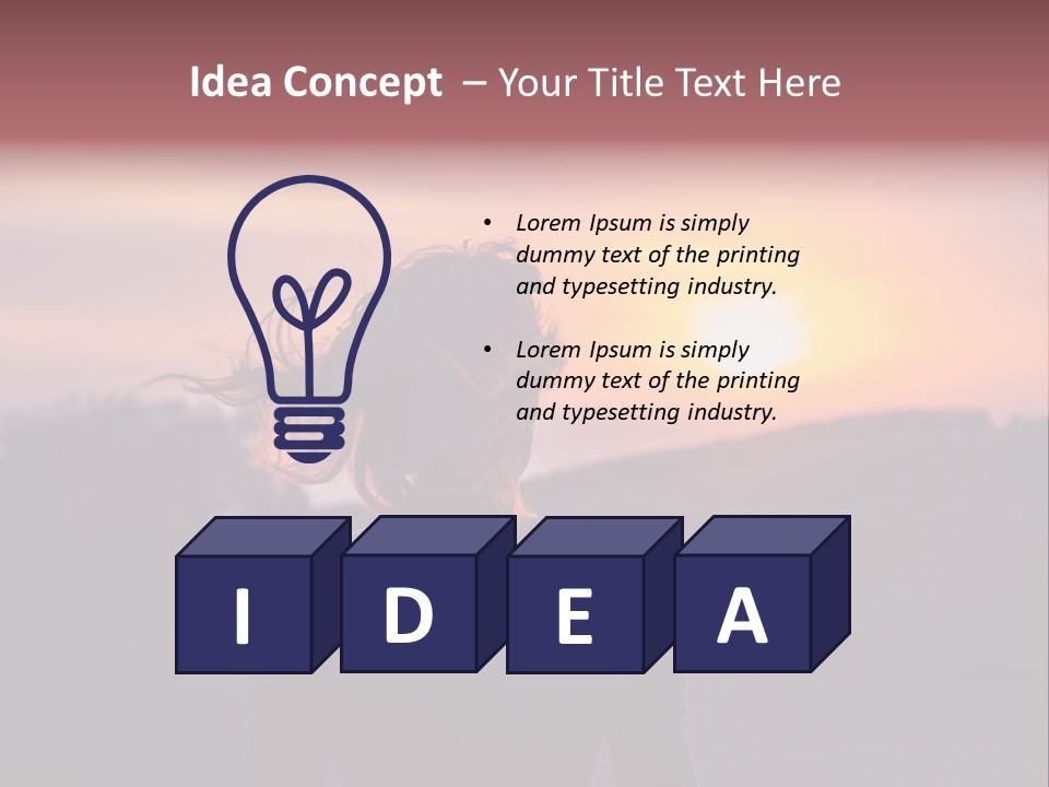 The Girl Looks At The Sunset PowerPoint Template