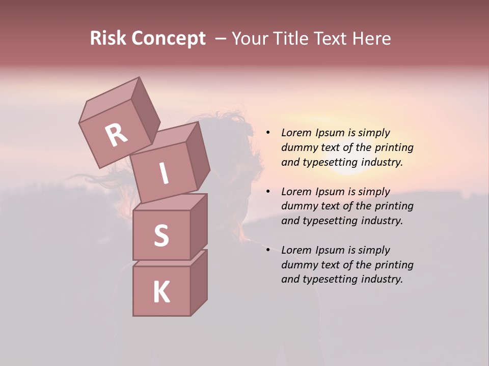 The Girl Looks At The Sunset PowerPoint Template