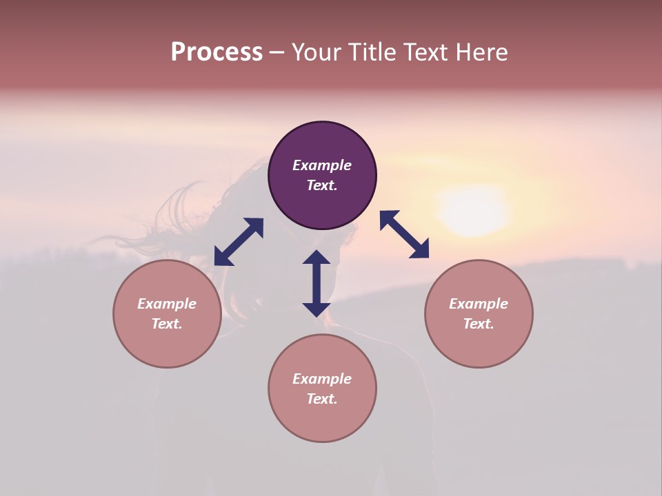 The Girl Looks At The Sunset PowerPoint Template