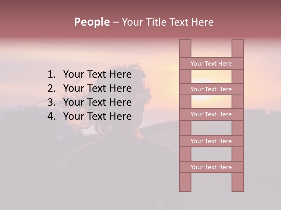 The Girl Looks At The Sunset PowerPoint Template