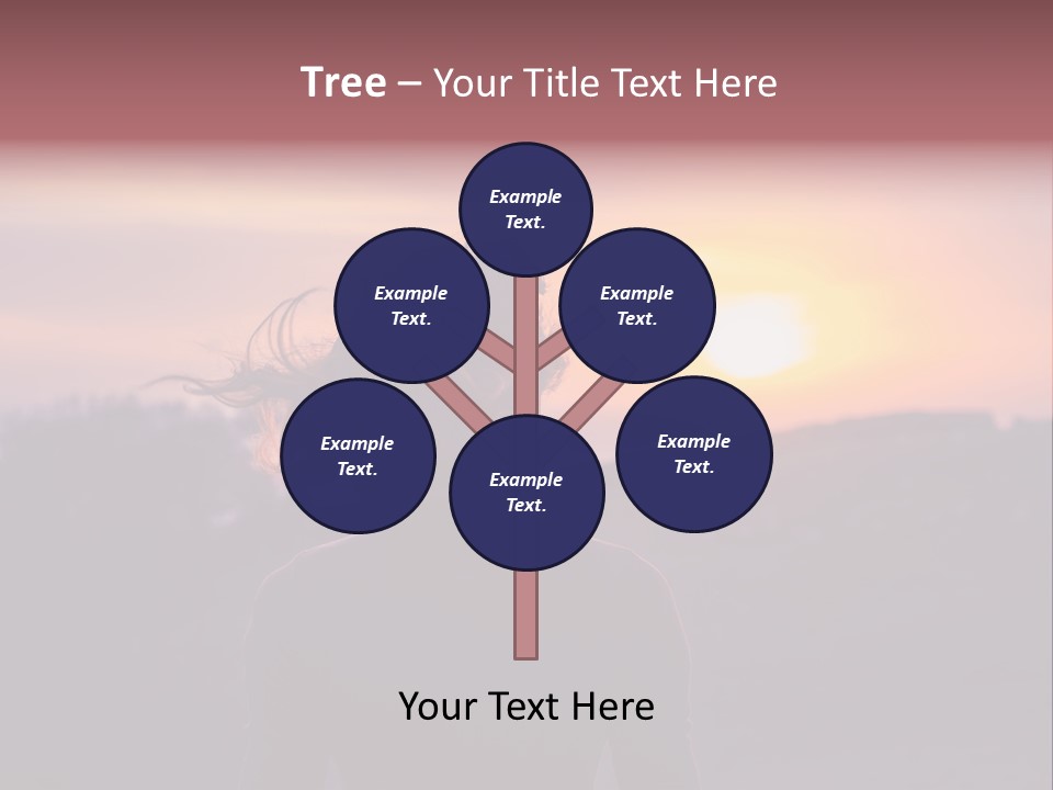 The Girl Looks At The Sunset PowerPoint Template