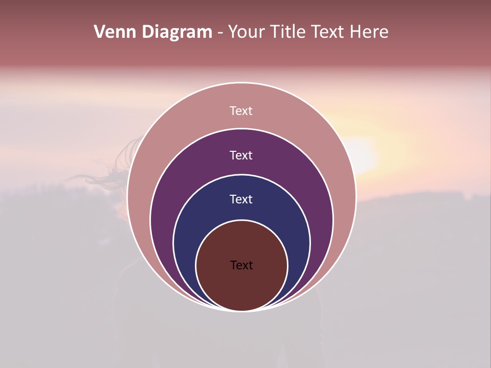 The Girl Looks At The Sunset PowerPoint Template