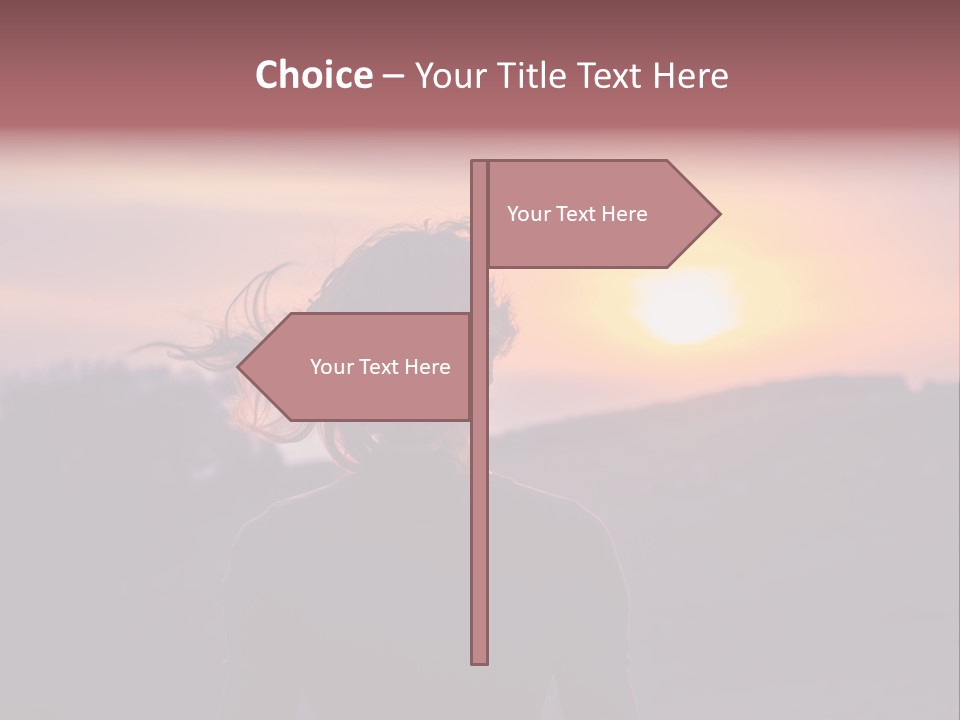 The Girl Looks At The Sunset PowerPoint Template
