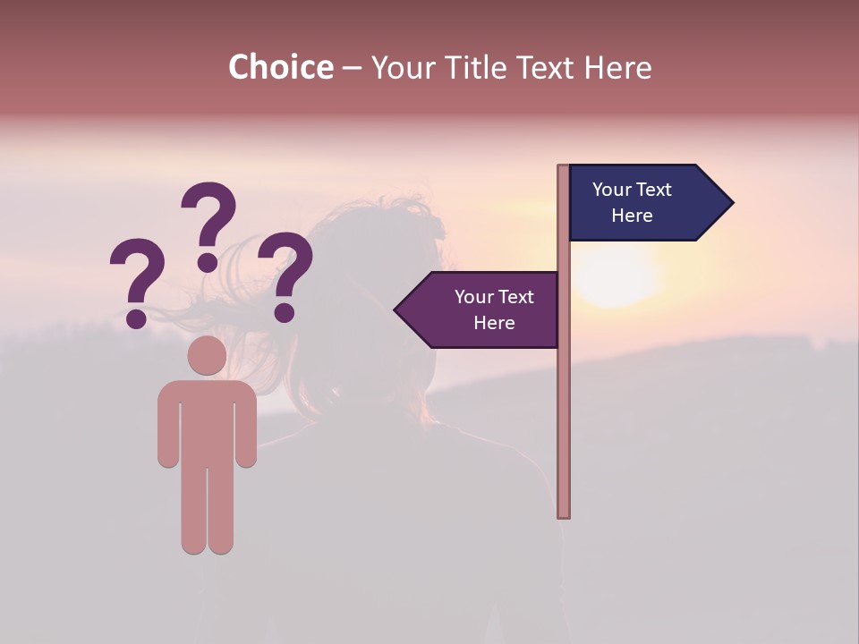 The Girl Looks At The Sunset PowerPoint Template